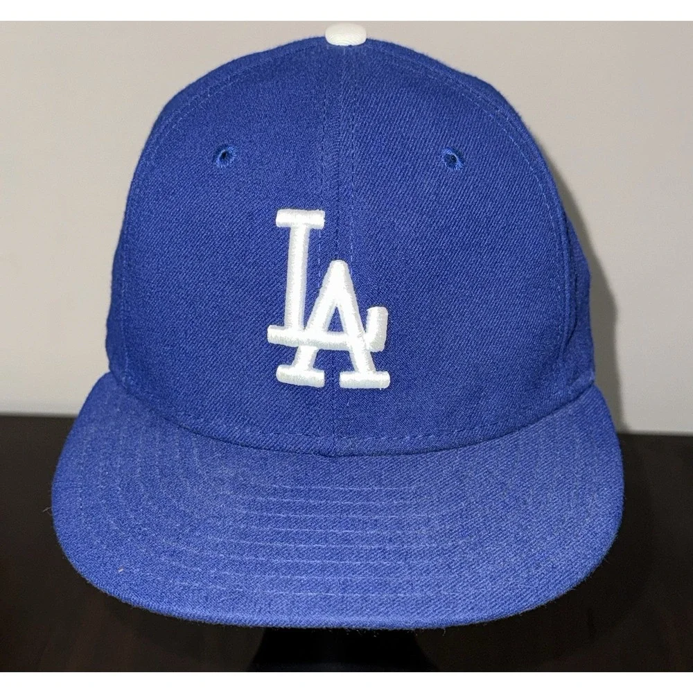 Los Angeles Dodgers Hat Size 7 1/8  Blue New Era 59Fifty Dad Cap Plain Logo MLB